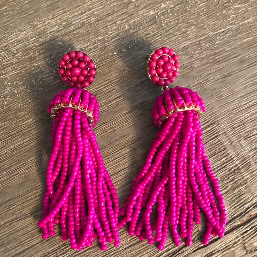 Pink tassel earrings